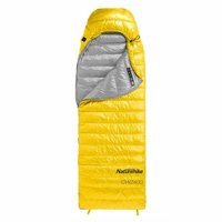 Спальник з натуральним пухом Naturehike CWZ400 NH19W400-Z, (7°C), p-р L, жовтий - фото 1