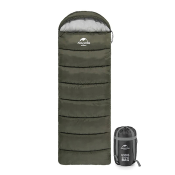 Фото Спальник з капюшоном Naturehike U150 NH20MSD07, (11°C), правий, зелений