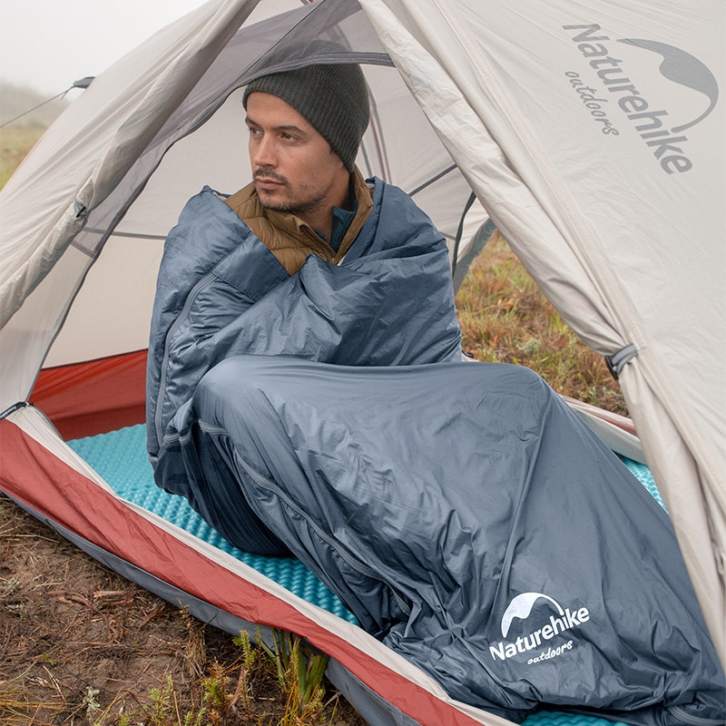 Спальник надлегкий Naturehike Ultralight LW180 NH21MSD09, (15°C), p-p M, сіро-синій - фото 4