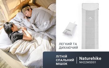 Фото Спальний мішок з подушкою Naturehike NH22MSD01, сірий