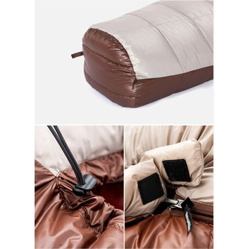 Фото Спальник з натуральним пухом Naturehike Snowbird NH20YD001, p-р L, коричневий 380 г