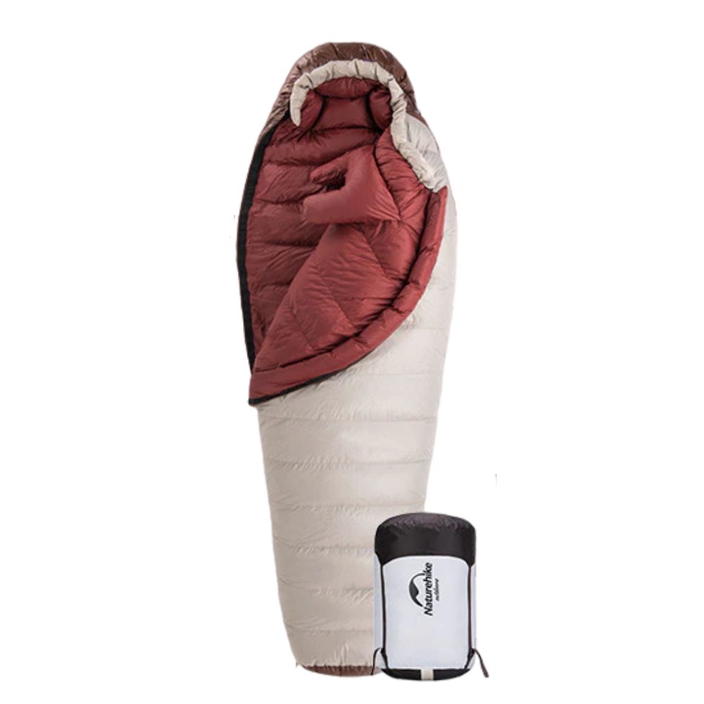 Спальник з натуральним пухом Naturehike Snowbird NH20YD001, p-р L, коричневий 720 г - фото 1