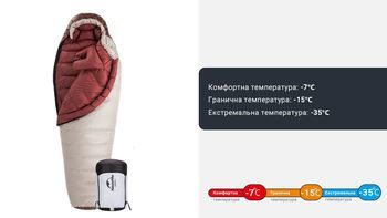 Фото Спальник з натуральним пухом Naturehike Snowbird NH20YD001, p-р L, коричневий 980 г