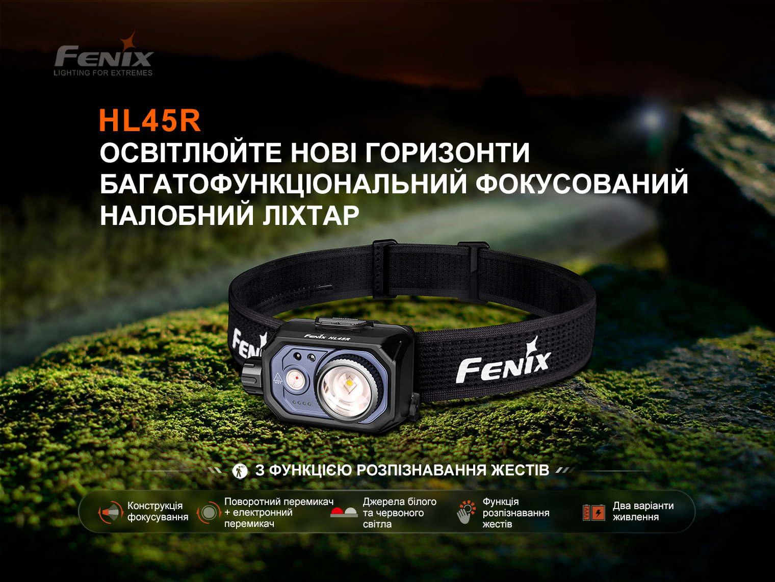 Фонарь налобный Fenix ​​HL45R LED с бесконтактным датчиком HL45RLED 1000 Лм - фото 6