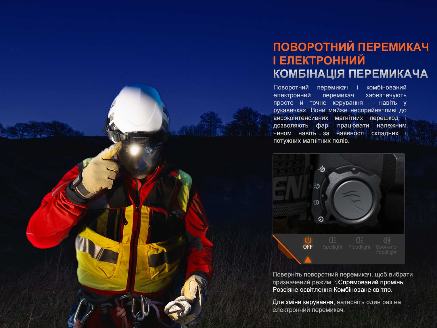 Фонарь налобный Fenix ​​HP35R SAR с огнеупорной повязкой 4000 Лм - фото 17