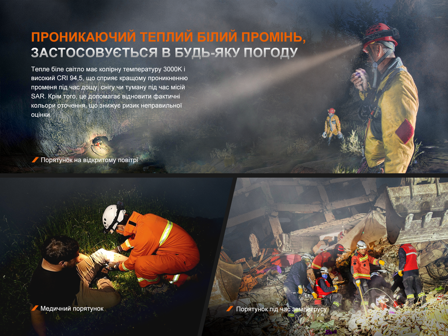 Фонарь налобный Fenix ​​HP35R SAR с огнеупорной повязкой 4000 Лм - фото 19